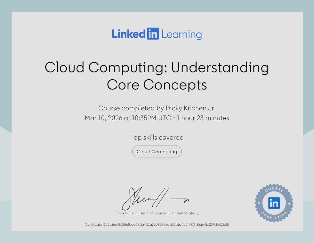 Cloud Computing Fundamentals certificate